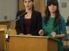 NEW GIRL:  Nick's girlfriend Julia (guest star Lizzy Caplan, L) helps Jess (Zooey Deschanel, R) fight a traffic ticket in the "Jess and Julia" episode of NEW GIRL airing Tuesday, Jan. 31 (9:00-9:31 PM ET/PT) on FOX.  ©2012 Fox Broadcasting Co.  Cr:  Patrick Wymore/FOX