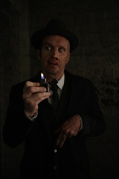 Denis O' Hare undergoes through a 3.5 hour transformation to play burnt man Larry Harvey.