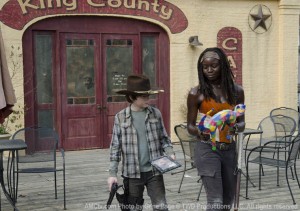 I learned Michonne has poor decorating tastes. That cat is hideous!