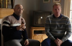 L-R: Max Hernandez as Chris Amador, and Noah Emmerich as Stan Beeman in Episode 9 of The Americans -- "Safe House."