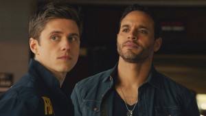 L-R: Aaron Tveit as Mike Warren, Daniel Sunjata as Paul Briggs in a scene from the Pilot.