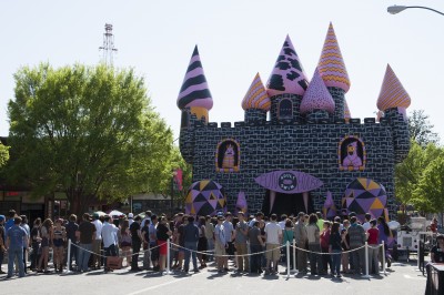 Cartoon Network presents a beer garden Adult Swim funhouse in Athens Georgia on April 20th 2013.