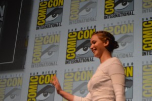 Jennifer Lawrence said her favorite costume to look at was her character’s wedding dress and although beautiful, it was huge.