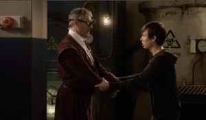 Nick gives his Uncle Paracelsus an advance version of Cliffs Notes using a device to transfer his 500 years of  memories 