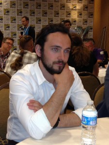 Blagden jokingly hints at a bromance between Ragnar (Fimmel) and Athelstan.