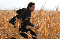Miles (Billy Burke) chases after some bandits in a corn field but these are not ordinary bandits.