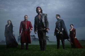 L-R: Laura Haddock as Lucrezia Donati, Elliot Cowan as Lorenzo Medici, Tom Riley as Leonardo Da Vinci, Blake Ritson as Girolamo Riario, Lara Pulver as Clarice Orsini.