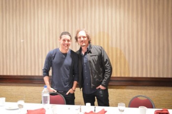 Chicago Motorcycle Show - Theo Rossi (l) and Kim Coates (r)