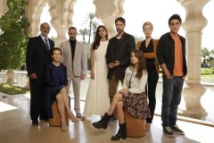 (L-R) Nasser Faris as Khaled, Alice Krige as Amira, Ashraf Barhom as Jamal, Moran Atias as Leila, Adam Rayner as Barry, Anne Winters as Emma, Jennifer Finnegan as Molly, Noah Silver as Sammy. CR: Patrick Harbron/FX