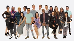 (B to F, L to R) Project Runway returns for Season 13 with 18 all-new designers, including Emily Payne, Tim Navarro, Kini Donovan Zamora, Charketa Glover, Alexander Knox, Sean Kelly, Fade Zu Grau, Nzinga Knight, Korina Emmerich, Kristine Guico, Emmanuel Tobias, Caroline Slutskaya, Angela Sum, Mitchell Perry, Sandhya Garg, Jefferson Musanda, Hernan Lander and Samantha Plasencia, premiering Thursday, July 24 at 9pm ET/PT on Lifetime. Photo by Barbara Nitke Copyright 2014
