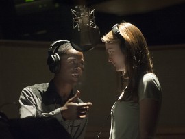 Marvin and Bridget in the recording studio.