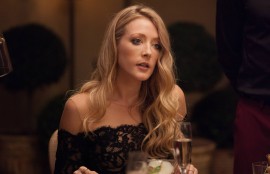 Molly's dress is just gorgeous at the anniversary dinner she and Barry share with Jamal and Leila.