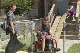Lip returns home from college while Carl pulls up with his stolen wheelchair and Debbie builds a ramp.