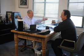 THE COMEDIANS -- "Celebrity Guest" Episode 103 (Airs Thursday, April 30, 10:00 pm e/p) -- Pictured: (l-r) Mel Brooks, Billy Crystal as Billy. CR: Ray Mickshaw/FX.