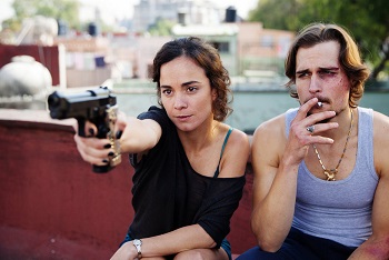 QUEEN OF THE SOUTH -- "Piloto" Episode 101 -- Pictured: (l-r) Alice Braga as Teresa Mendoza, Jon Ecker as Guero -- (Photo by: Benedicte Desrus/USA Network)
