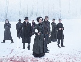 Rory Kinnear as the creature, Danny Sapani as Sembeme, Timothy Dalton as Sir Malcolm, Reeve Carney as Dorian Gray, Eva Green as Vanessa Ives, Josh Hartnett as Ethan Chandler, Helen McCrory as Evelyn Poole and Harry Treadaway as Dr. Victor Frankenstein in Penny Dreadful (Season 2) - Photo: Jim Fiscus/SHOWTIME
