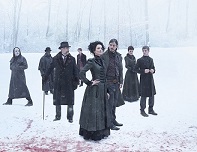Rory Kinnear as the creature, Danny Sapani as Sembeme, Timothy Dalton as Sir Malcolm, Reeve Carney as Dorian Gray, Eva Green as Vanessa Ives, Josh Hartnett as Ethan Chandler, Helen McCrory as Evelyn Poole and Harry Treadaway as Dr. Victor Frankenstein in Penny Dreadful (Season 2) - Photo: Jim Fiscus/SHOWTIME - Photo ID: PennyDreadful_blood-snow-pr-v10