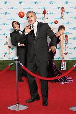 L-R: Stephen Mangan, Matt LeBlanc, and Tamsin Greig. Photo credit: Jim Fiscus/SHOWTIME
