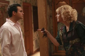 THE GOLDBERGS - "A Kick-Ass Risky Business Party" - Lainey, Erica and Barry plan a big "Risky Business" inspired party at her home, just like the movie, while Lainey's dad is out of town. Later, when the party gets out of control, Beverly jumps to the rescue and Lainey is happy to have a mother figure like Beverly in her life, but for how long? Meanwhile, Adam's relationship with Dana by talking to her for hours on the phone angers Murray. As a result, Adam tries a bunch of new ways to contact her since she's moved away, on the season premiere of "The Goldbergs," WEDNESDAY, SEPTEMBER 23 (8:30-9:00 p.m., ET) on the ABC Television Network. (ABC/Ron Tom) TROY GENTILE, WENDI MCLENDON-COVEY