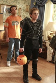 THE GOLDBERGS - "Couples Costume" - When Dana comes to visit Adam for Halloween, he wants to spend the night with her and not Beverly. Trying to cope with this turn of events, Beverly decides to teach Adam a lesson on how dangerous the holiday can be, but the tables turn on Beverly. Later, Barry and Erica convince Adam to take Dana to a haunted house. Adam refuses to go back inside when Dana loses her promise ring and an unlikely family member helps him, on "The Goldbergs," WEDNESDAY, OCTOBER 28 (8:30-9:00 p.m., ET) on the ABC Television Network. (ABC/Ron Tom) TROY GENTILE, SEAN GIAMBRONE