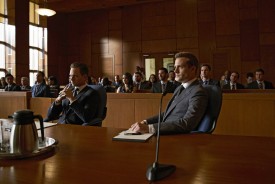 SUITS -- "Tick Tock" Episode 515 -- Pictured: (l-r) Patrick J. Adams as Michael Ross, Gabriel Macht as Harvey Specter -- (Photo by: Shane Mahood/USA Network)