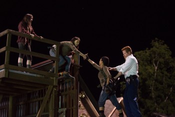 Katelyn Nacon as Enid, Lauren Cohan as Maggie Greene, Sonequa Martin-Green as Sasha, and Michael Cudlitz as Abraham - The Walking Dead _ Season 6, Episode 9 - Photo Credit: Gene Page/AMC