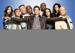 Brooklyn Nine-Nine Season 3 Cast L-R: Chelsea Peretti, Joe Lo Truglio, Joel McKinnon Miller, Andre Braugher, Andy Samberg, Terry Crews, Melissa Fumero, Stephanie Beatriz, and Dirk Blocker. Photo CR: Scott Schafer/FOX