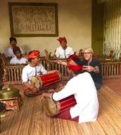 Stewart Copeland drumming with Balinese gamelan drumming group in Travel Channel’s “Island Fever”