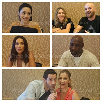 L-R: Aimee Garcia, EPs Ildy Modrovich and Joe Henderson; Lesley Ann-Brandt, D.B. Woodside; Tom Ellis and Tricia Helfer