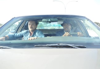 I don't think Riggs approves of Murtaugh's style of driving...you know...the safe kind. 
