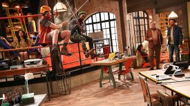 Hanging around the office. 