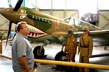 Eric Stonestreet in The Pacific Aviation Museum in Oahu, Hawaii, for “Celebrity Adventure Club”