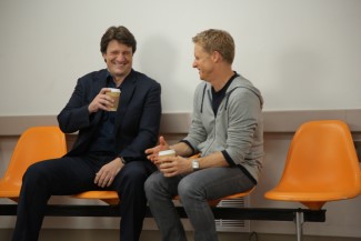 L-R: Jack tells Wray about a great gig but wants something in return.