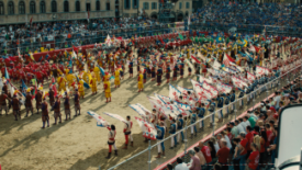 The opening ceromony for calcio storico.