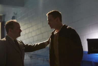 GOALIE - Kevin Pollack as Jack Adams and Mark O'Brien as Terry Sawchuk