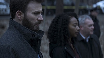 Defending Jacob Episode 1 - Chris Evans and Betty Gabriel in “Defending Jacob,” Photo Cr: Apple TV+.