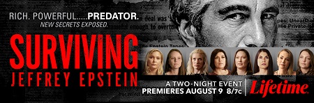 Surviving Jeffrey Epstein banner logo - Lifetime