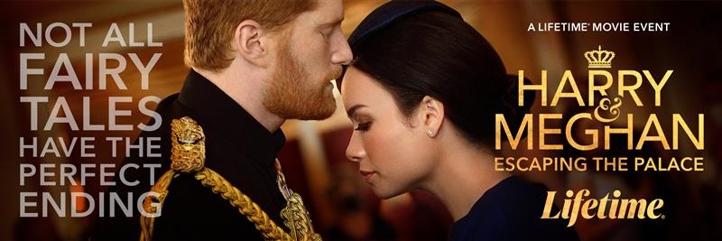 Harry & Meghan: Escaping the Palace - key art banner - Lifetime